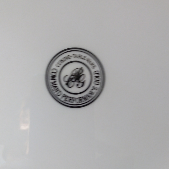 Two white gold rim plates or serving trays - Picture 2 of 2